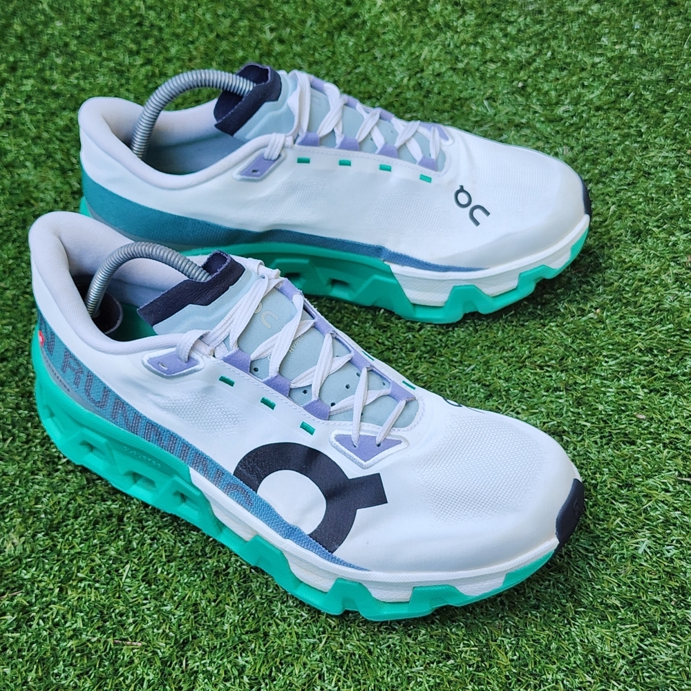 On Running Athletic Shoes White and Teal